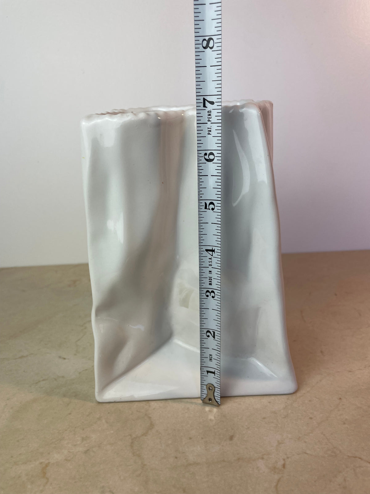 Vintage Mancer Italian Pop Art Ceramic Paper Bag Vase, Mc388