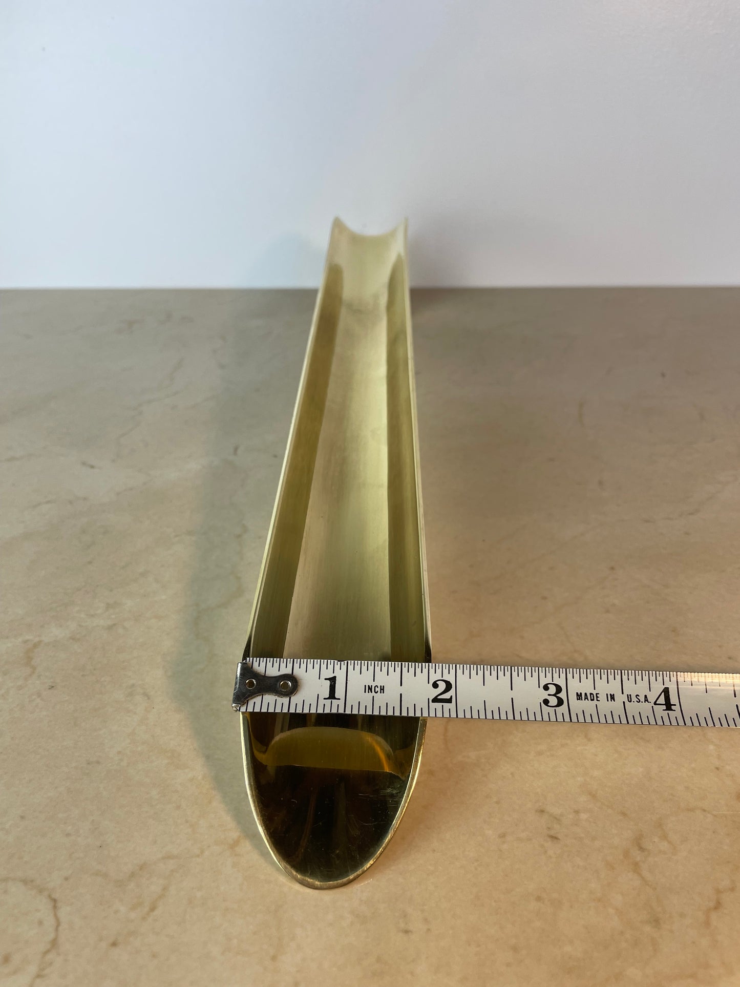Vintage Solid Brass Long-Handled Shoehorn, India