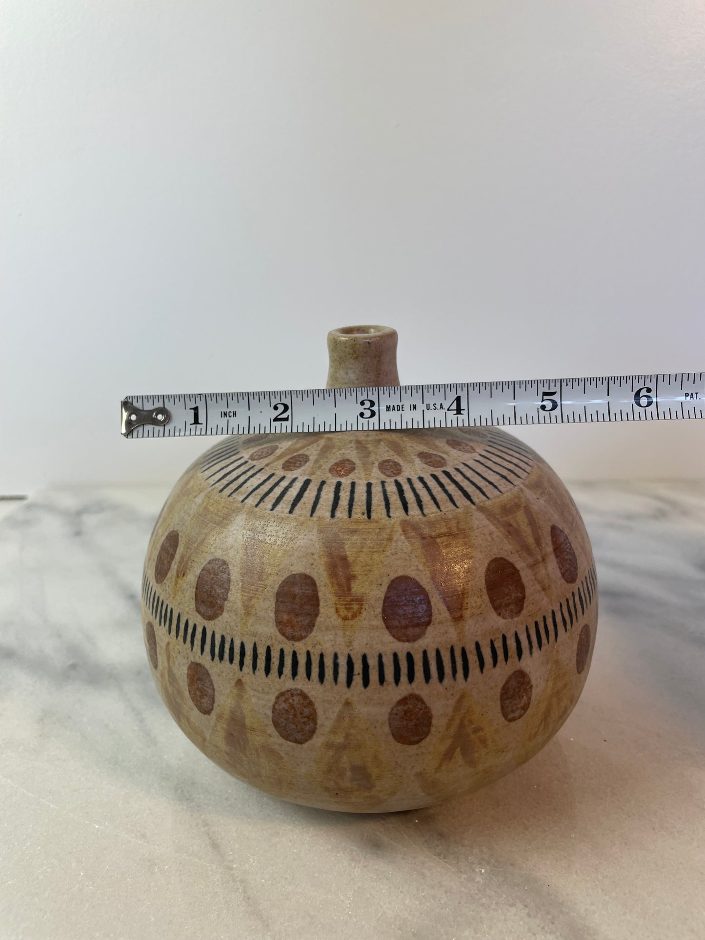 Mid 20th Century Ceramic Weedpot With Archaizing Decoration
