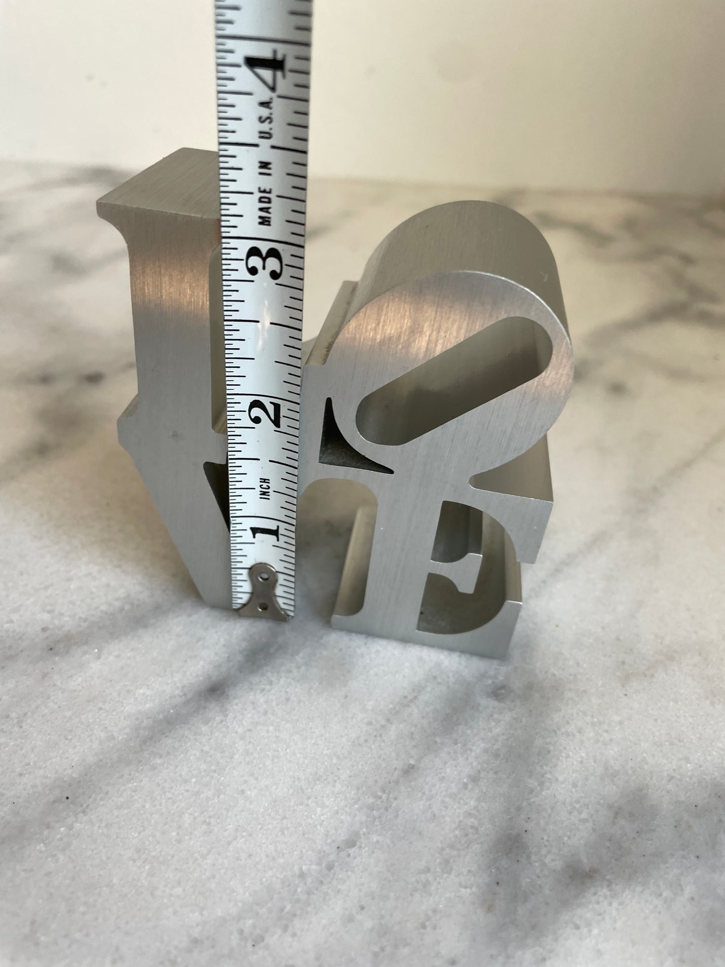 Robert Indiana Style Pop Art Typography "Love" Desk Sculpture