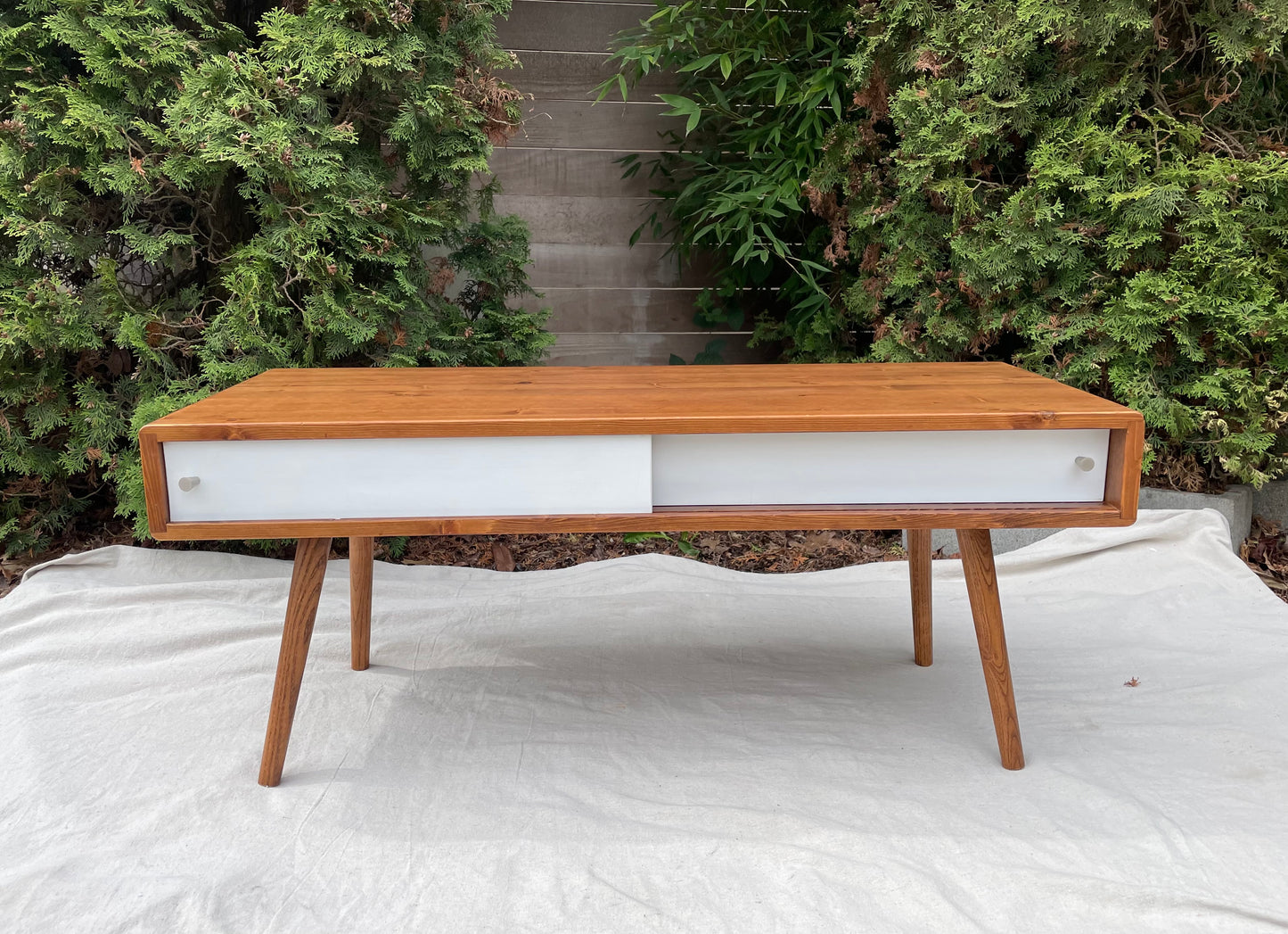 Vintage Paul McCobb Style Orwa Designs Chestnut Pine Coffee Table