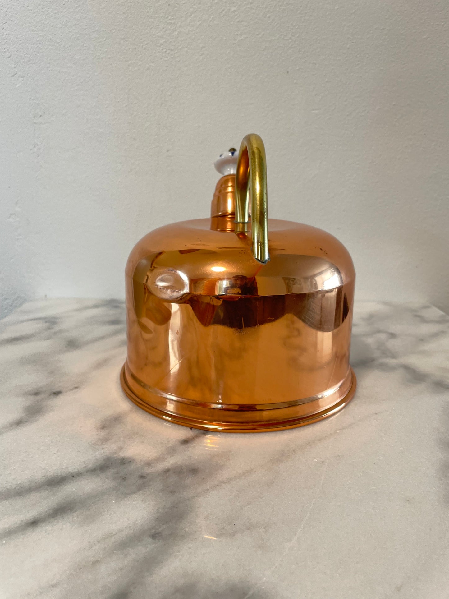 Vintage Copper Tea Kettle With Ceramic Whistle Bead