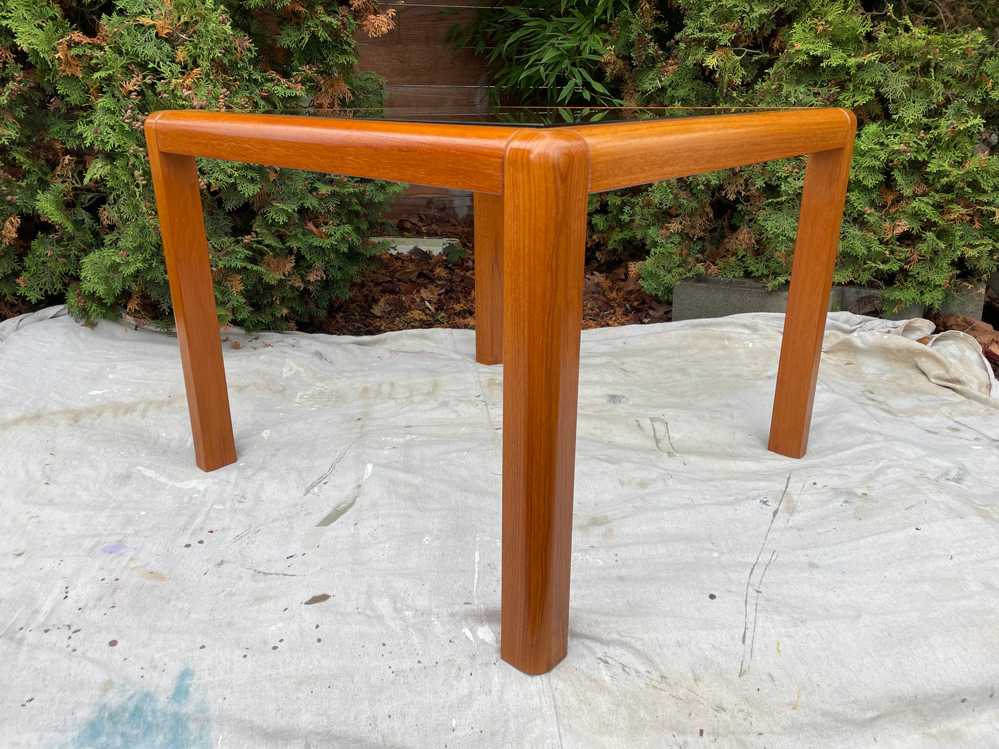 Trioh-Mobler Teak & Glass Side Table Danish Modern, C. 1960s