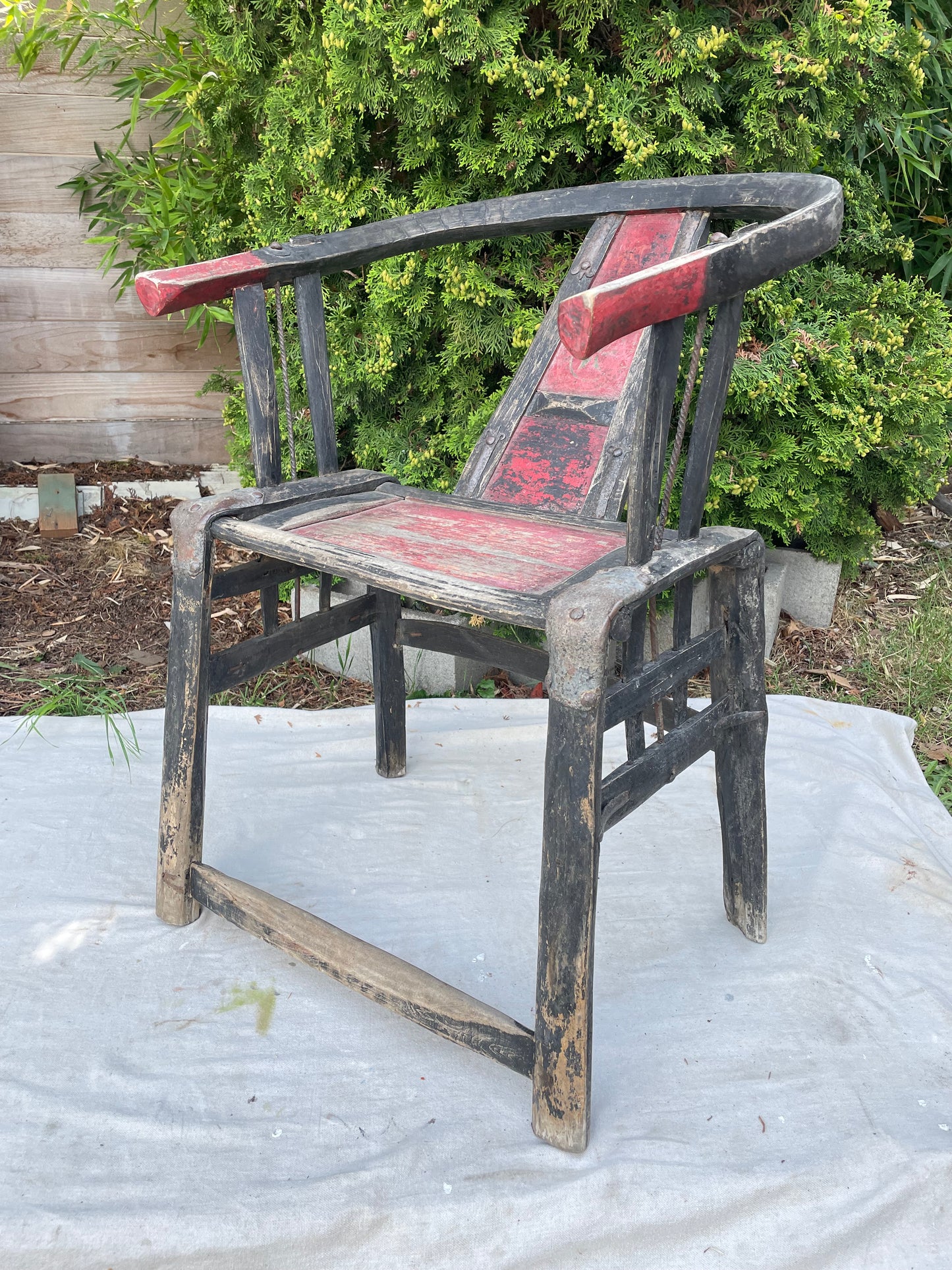 Late 19th-Early 20th Century Chinese Horseshoe Back Armchair