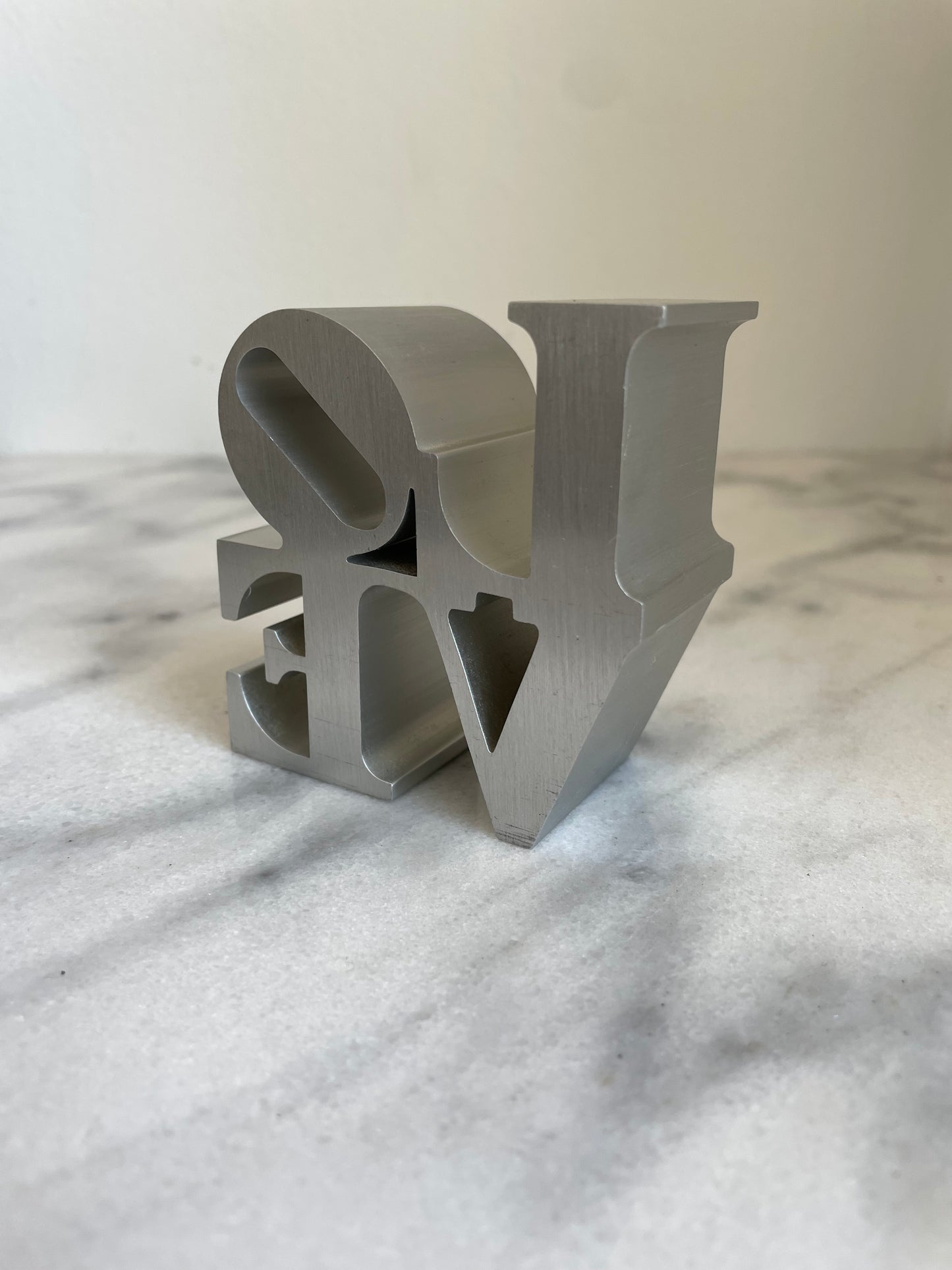 Robert Indiana Style Pop Art Typography "Love" Desk Sculpture