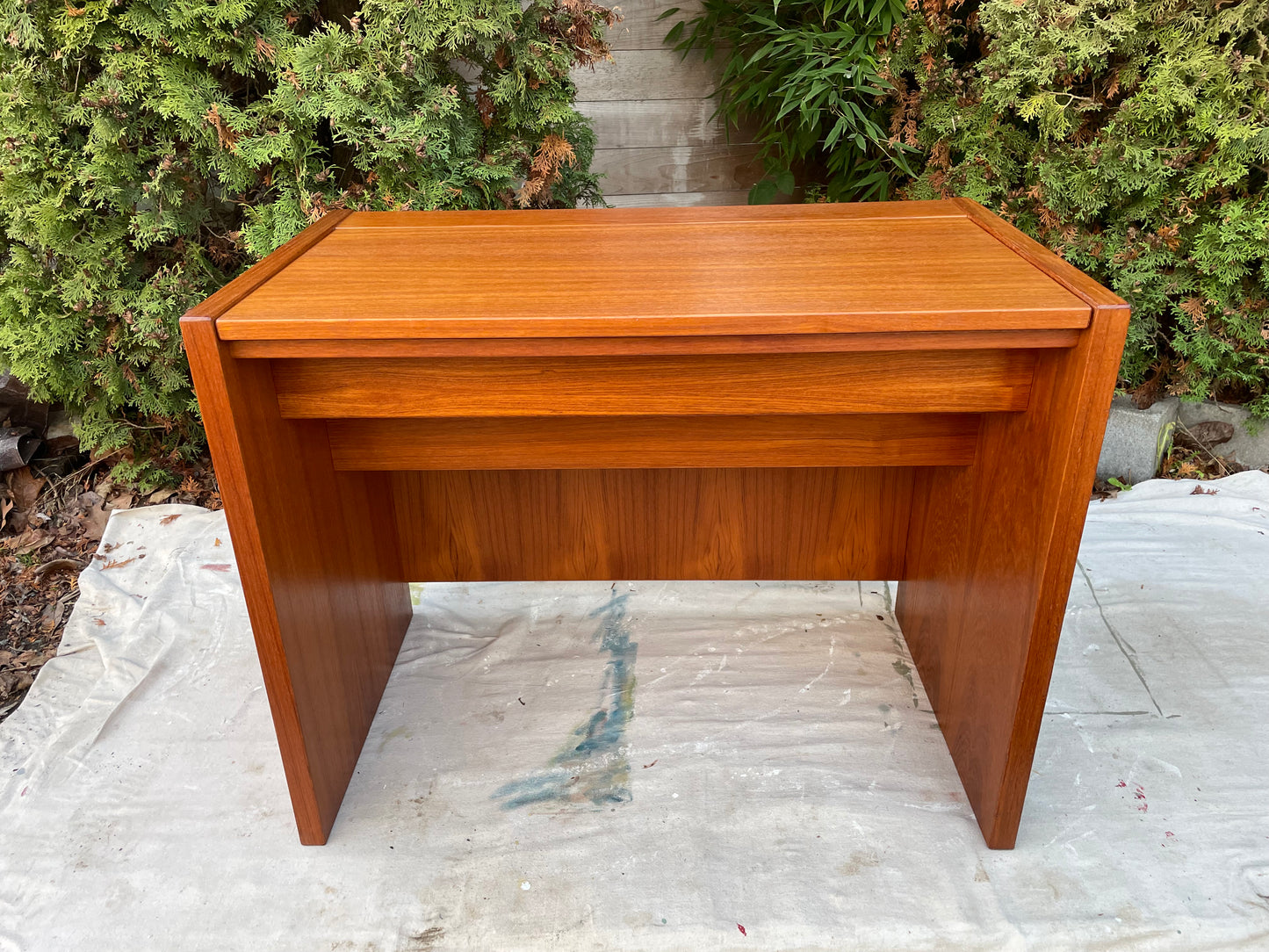 Mid-Century Modern Danish Teak Flip-Top Vanity or Desk - 1960s