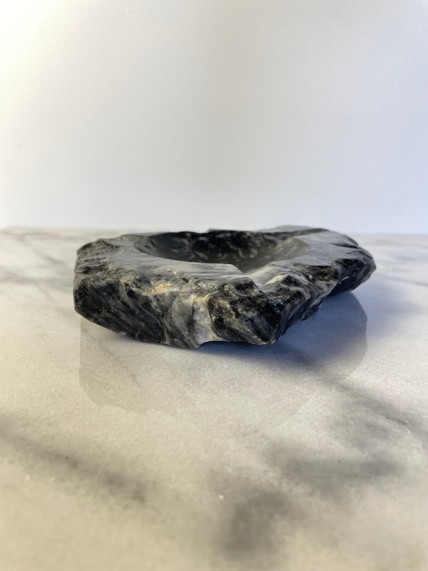 Mid 20th Century Organic Live Edge Polished Marble Ashtray