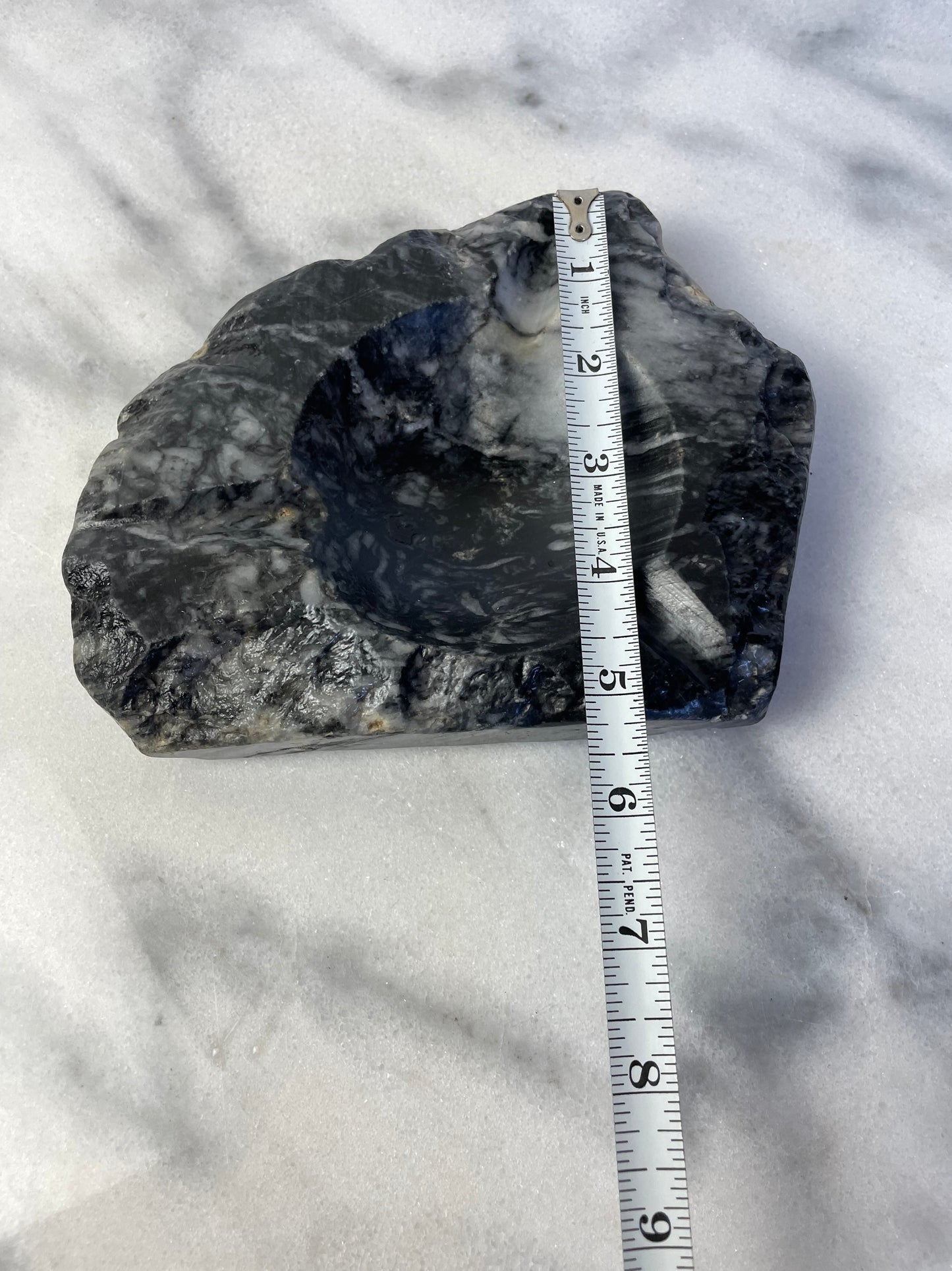 Mid 20th Century Organic Live Edge Polished Marble Ashtray