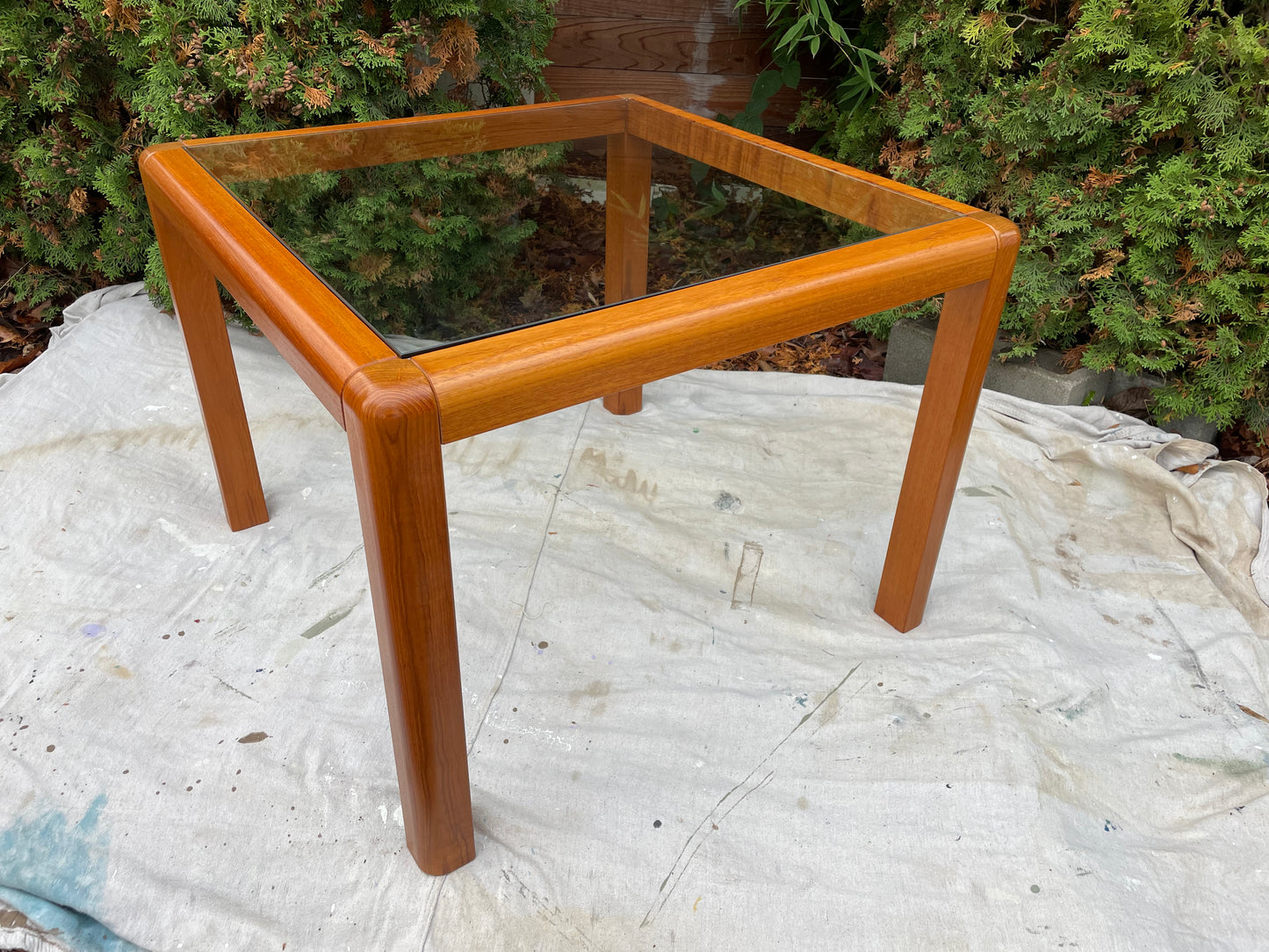 Trioh-Mobler Teak & Glass Side Table Danish Modern, C. 1960s