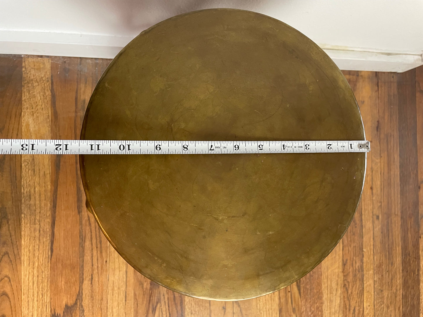 Mid-Century Modern Attributed to Sarreid Ltd. Brass X-Base Stool / Accent Table