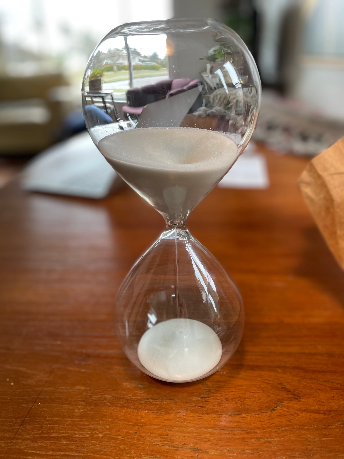 Glass & Sand Hourglass Decorative Object