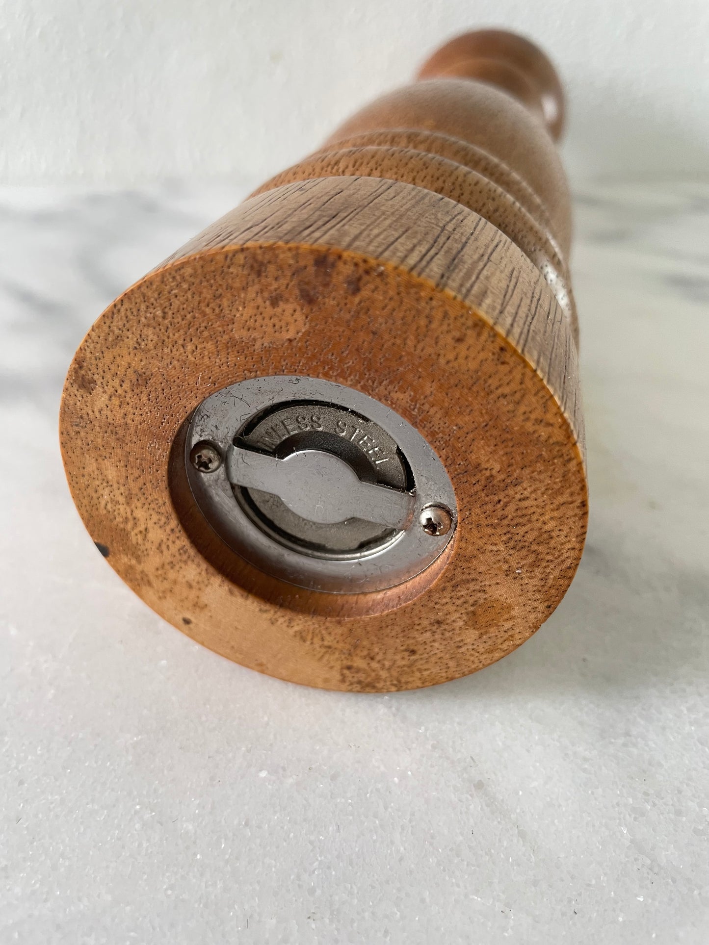 Late 20th Century Solid Hardwood Pepper Mill