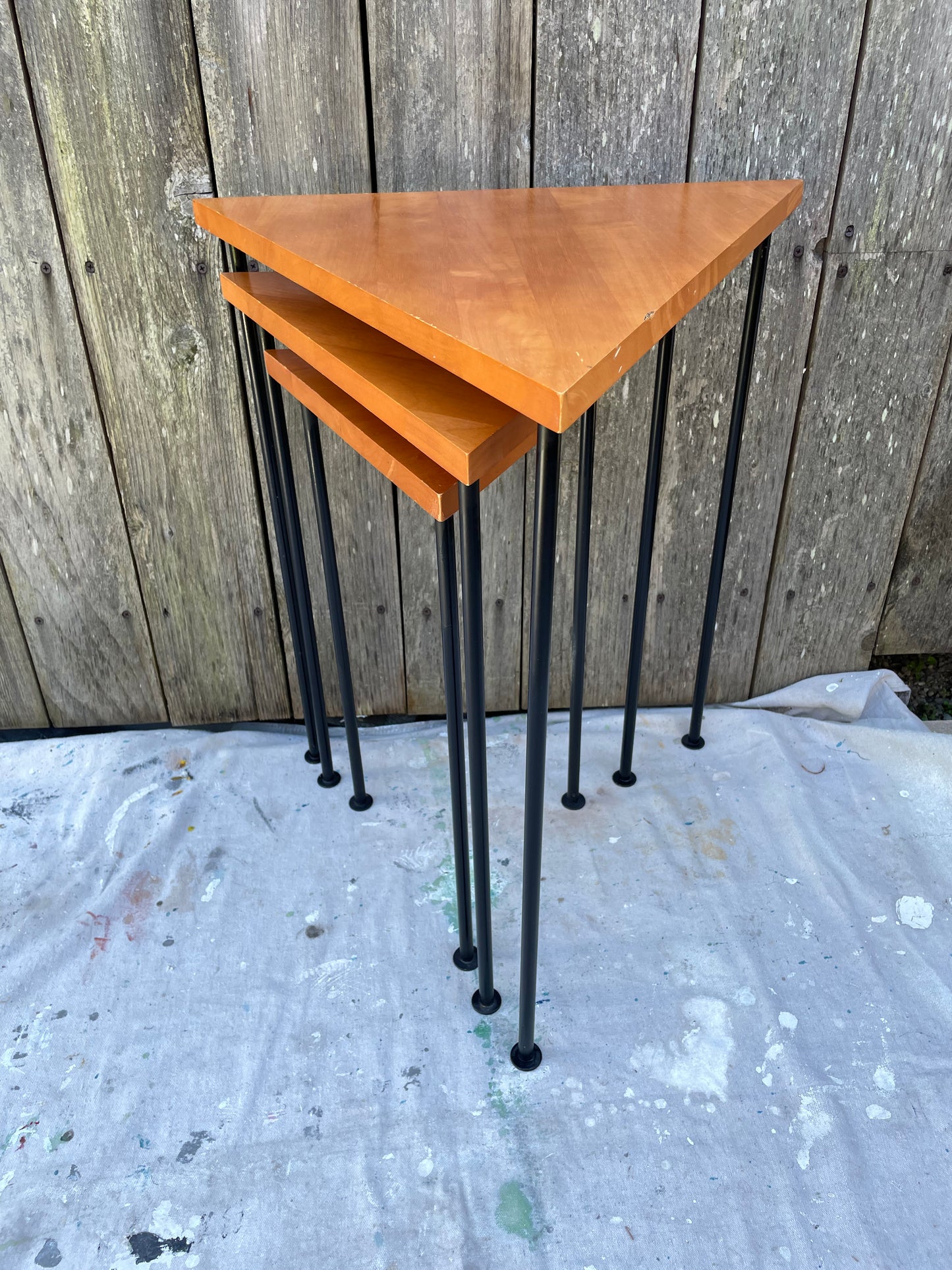 Mid 20th Century Mid-Century Modern Triangle Nesting Tables - Set of 3