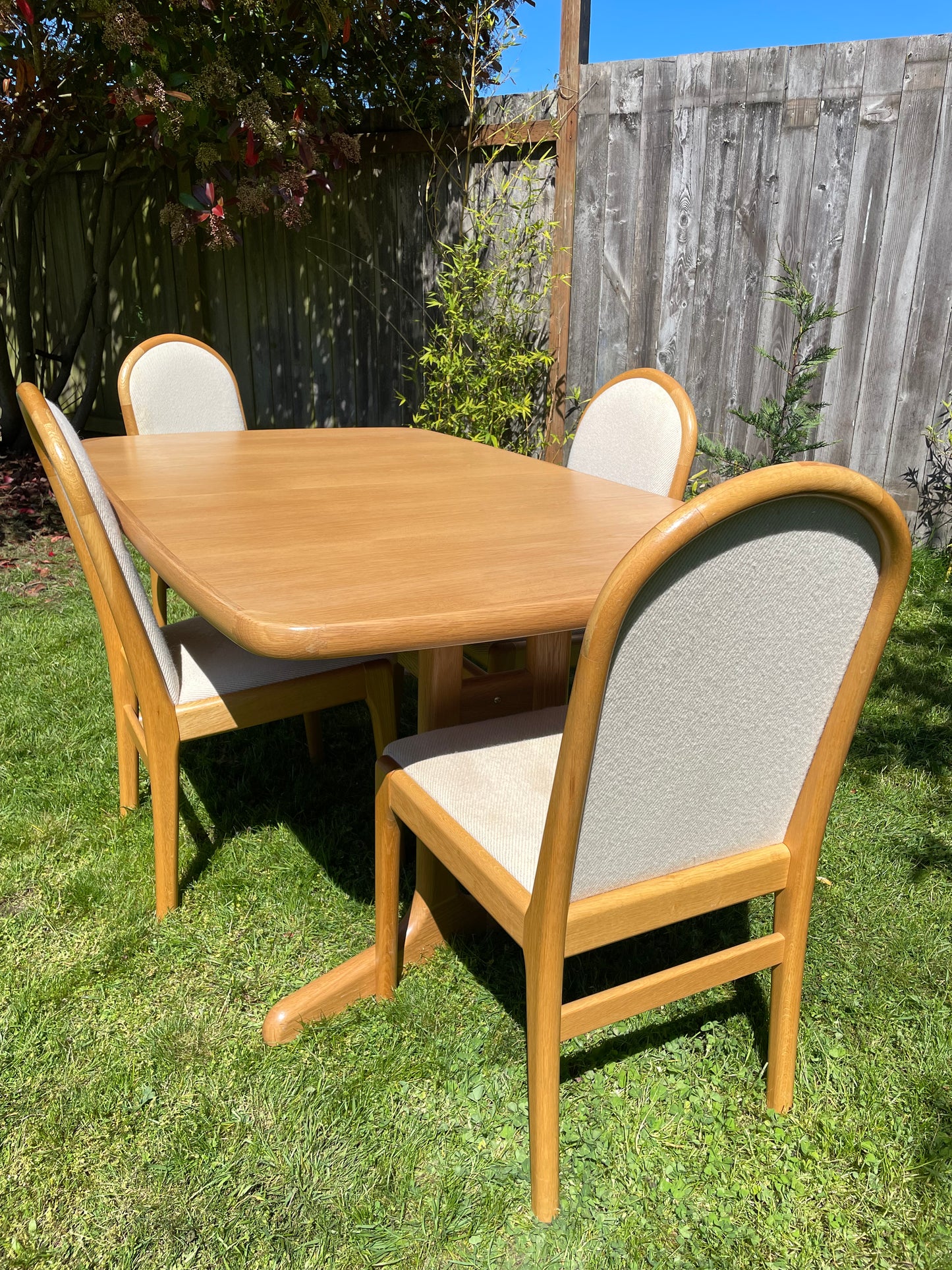 1970s Danish Modern High Back Upholstered Dining Chairs Set of 4