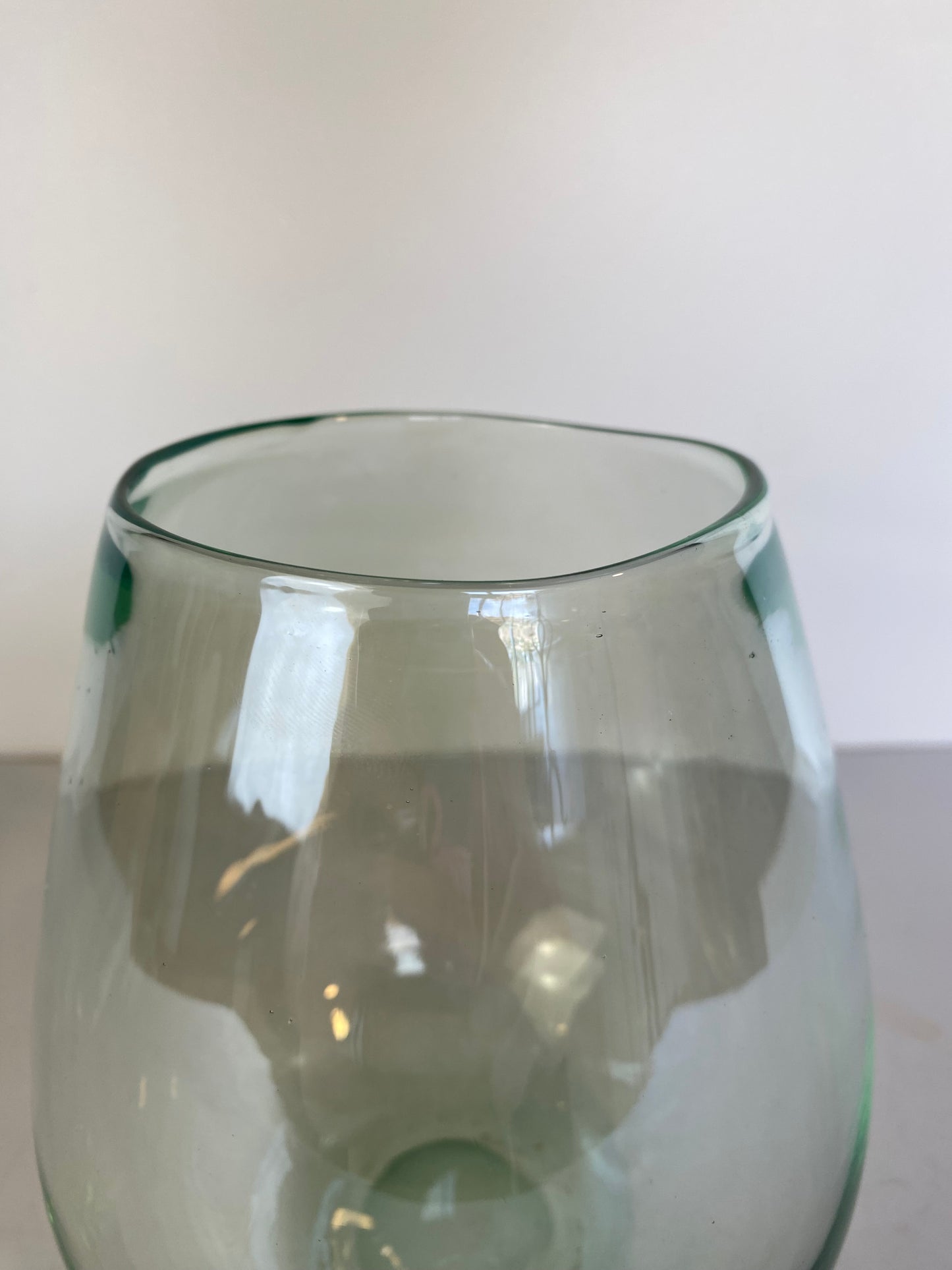 Vintage Hand-Blown Pale Turquoise Glass Vase, Tapered Form