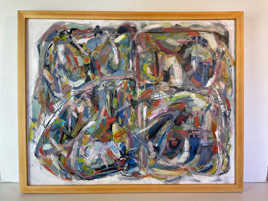 Abstract Expressionist Acrylic on Canvas Panel by Francisco Peña