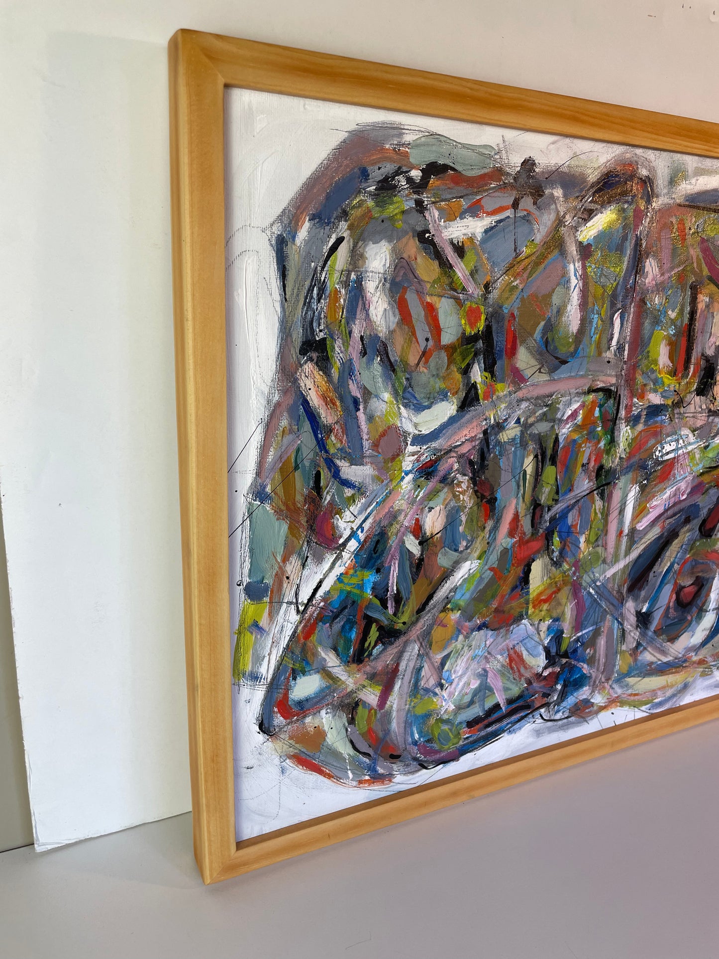 Abstract Expressionist Acrylic on Canvas Panel by Francisco Peña