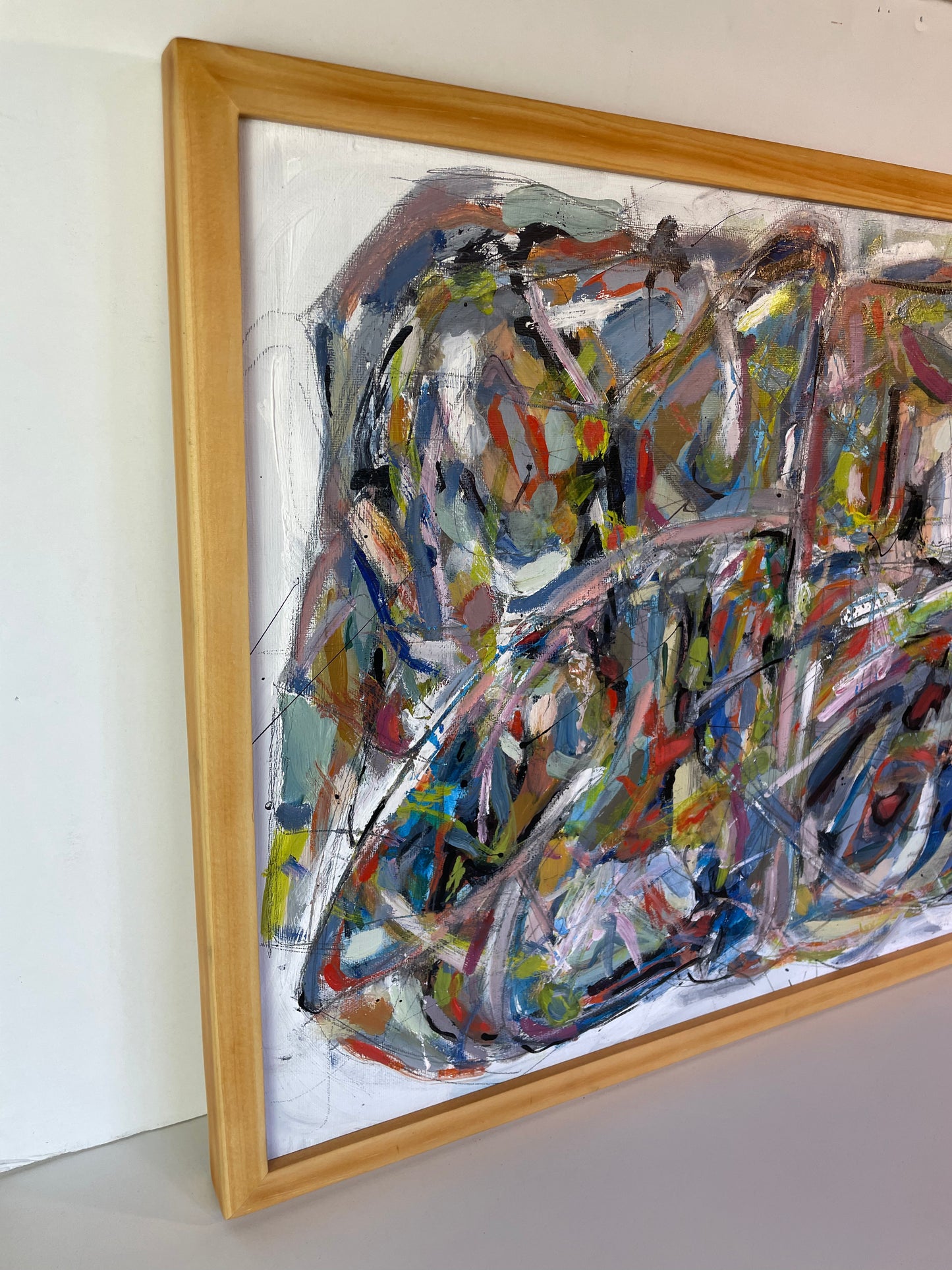 Abstract Expressionist Acrylic on Canvas Panel by Francisco Peña