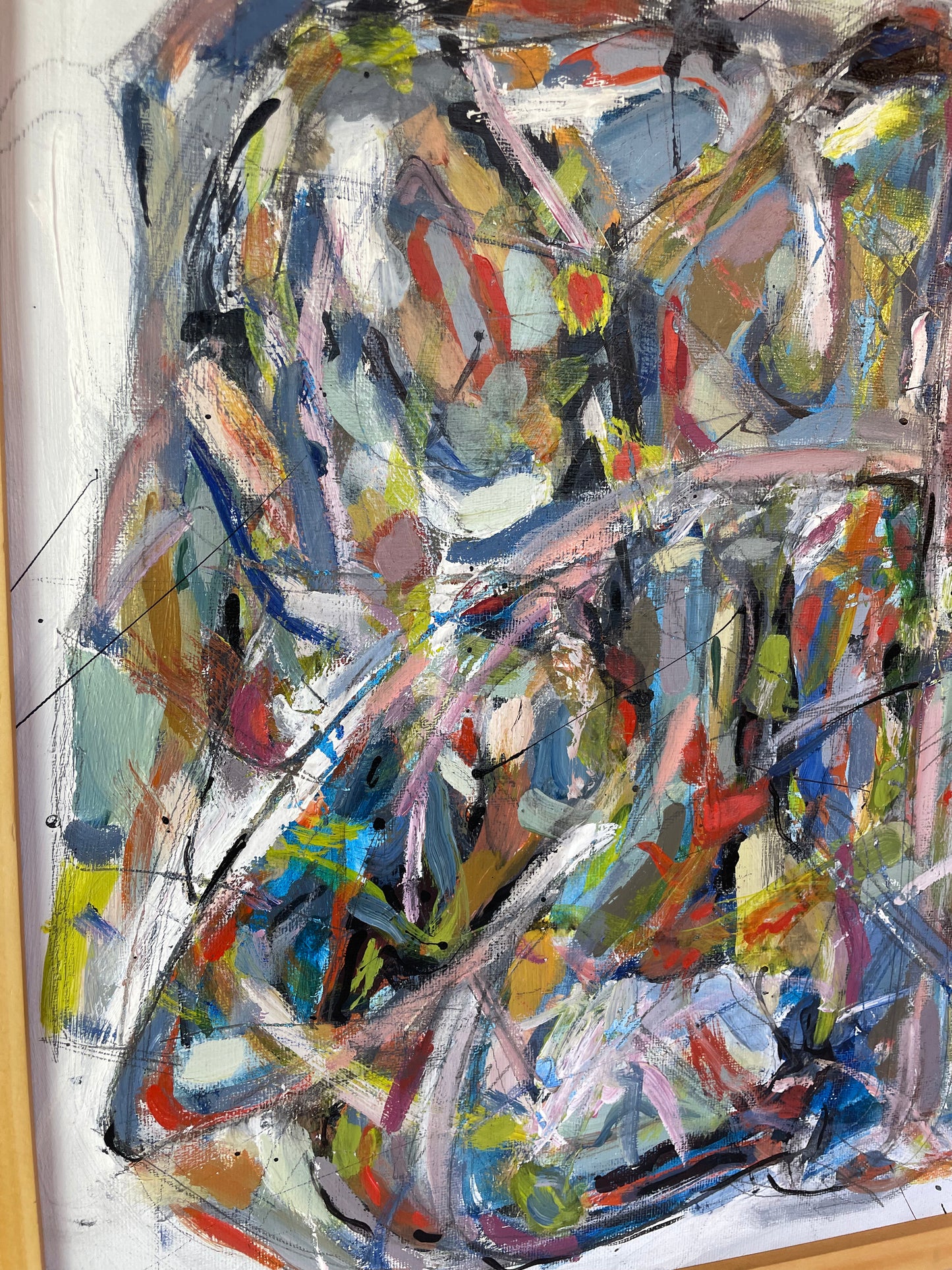 Abstract Expressionist Acrylic on Canvas Panel by Francisco Peña