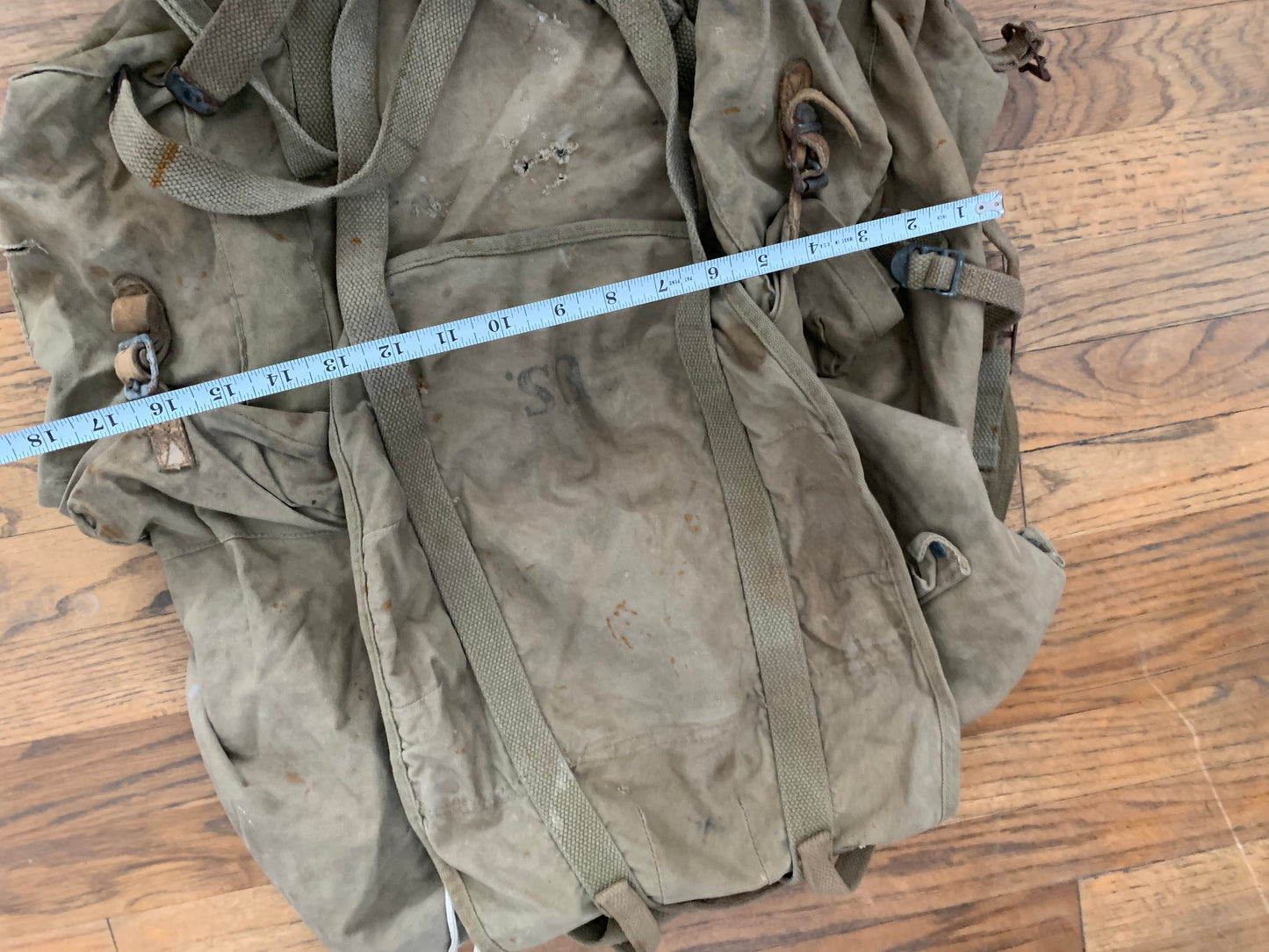 1943 WWII Era Military Rucksack with Stenciling