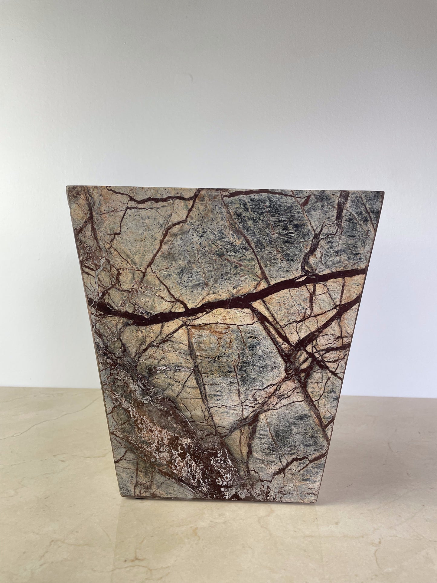 Post Modern Rainforest Marble Tapered Waste Basket