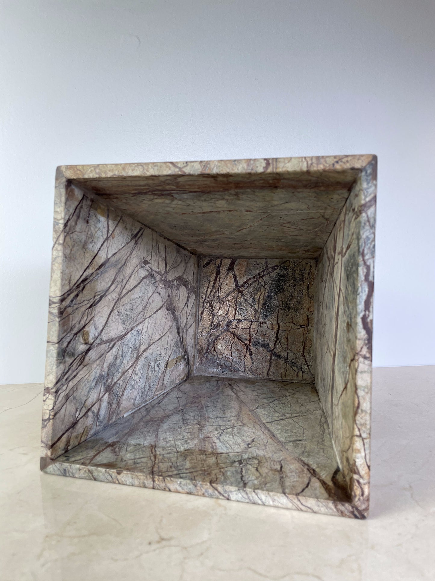 Post Modern Rainforest Marble Tapered Waste Basket