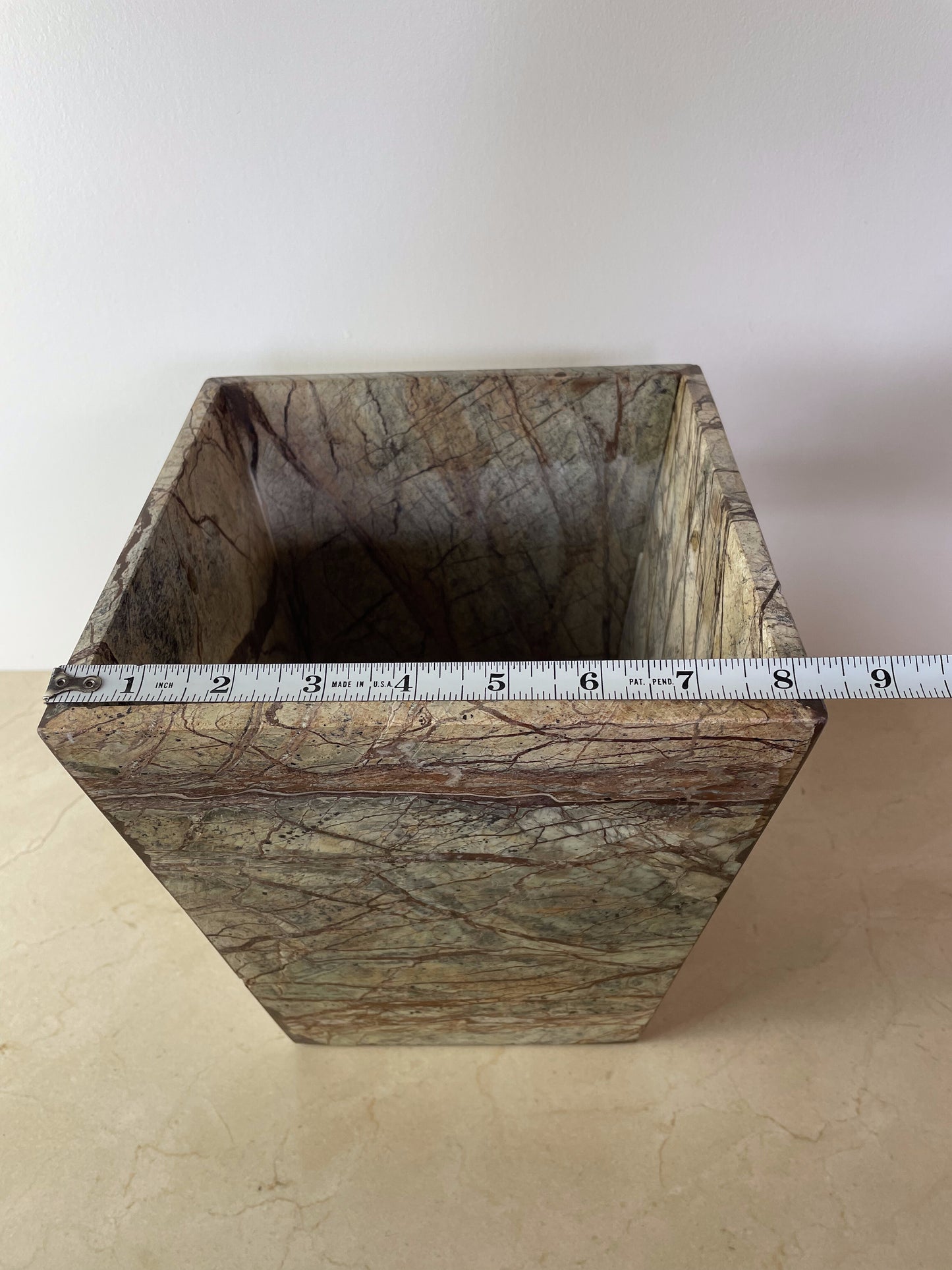 Post Modern Rainforest Marble Tapered Waste Basket