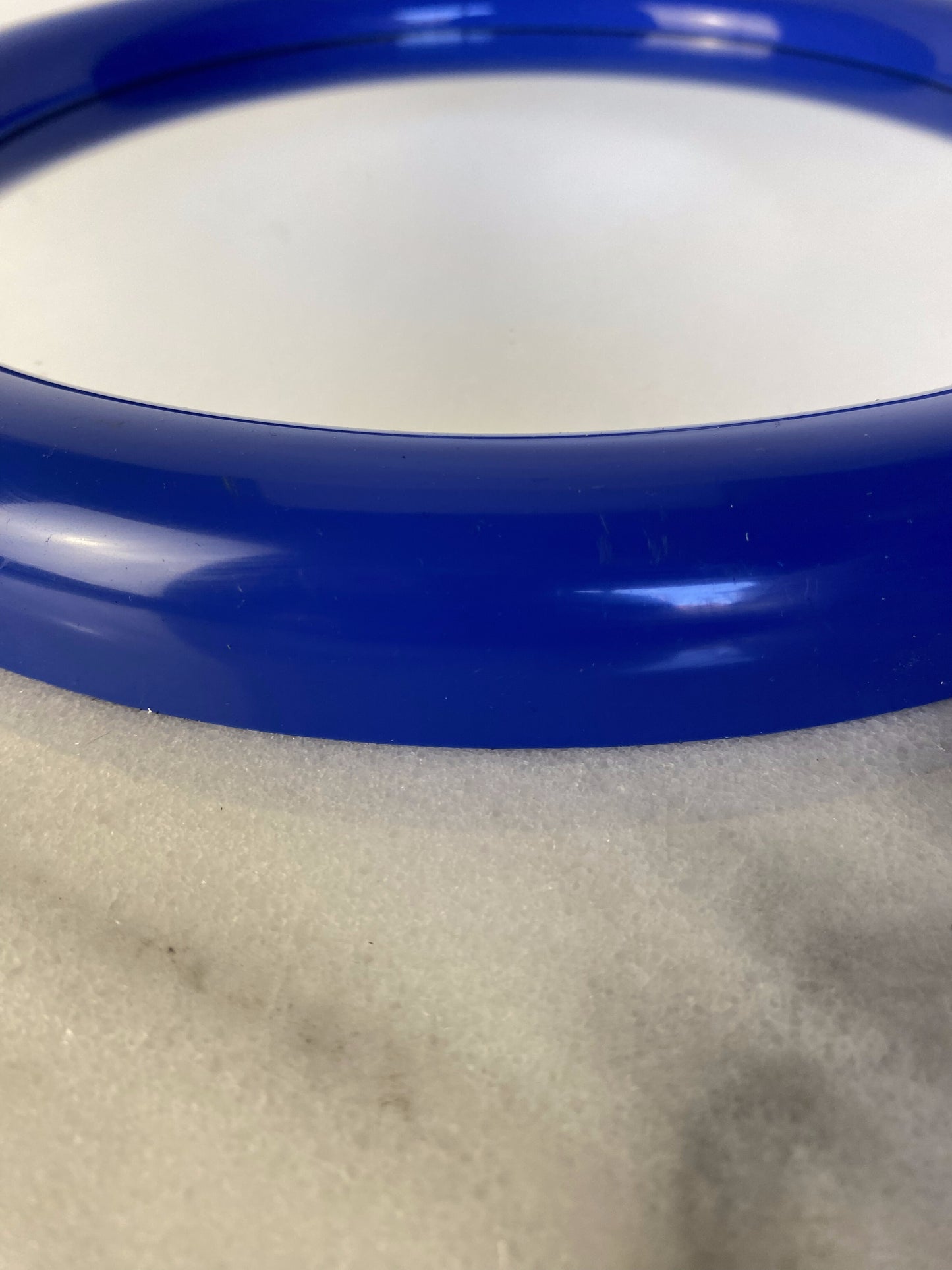 Vintage Postmodern Primary Blue Round Wall Mirror — Memphis Style Plastic Mirror, 1980s