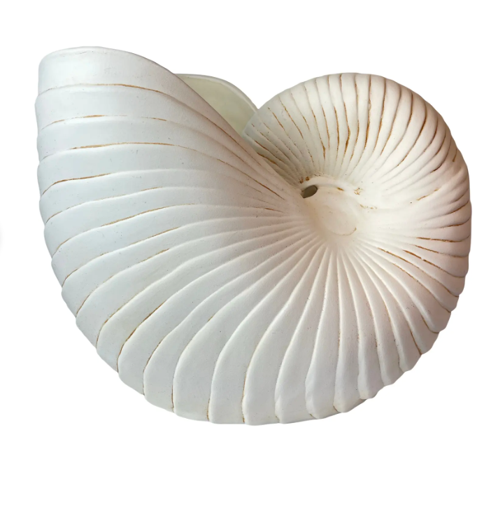 Large Scale Ceramic Nautilus Shell Sculptural Vessel