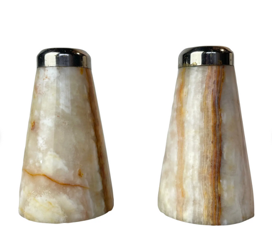 Mid-Century Onyx Salt & Pepper Shakers
