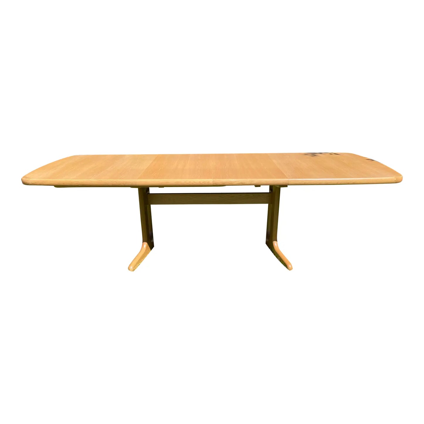 Ansager Mobler Danish Modern Blonde Expandable Pedestal Dining Table