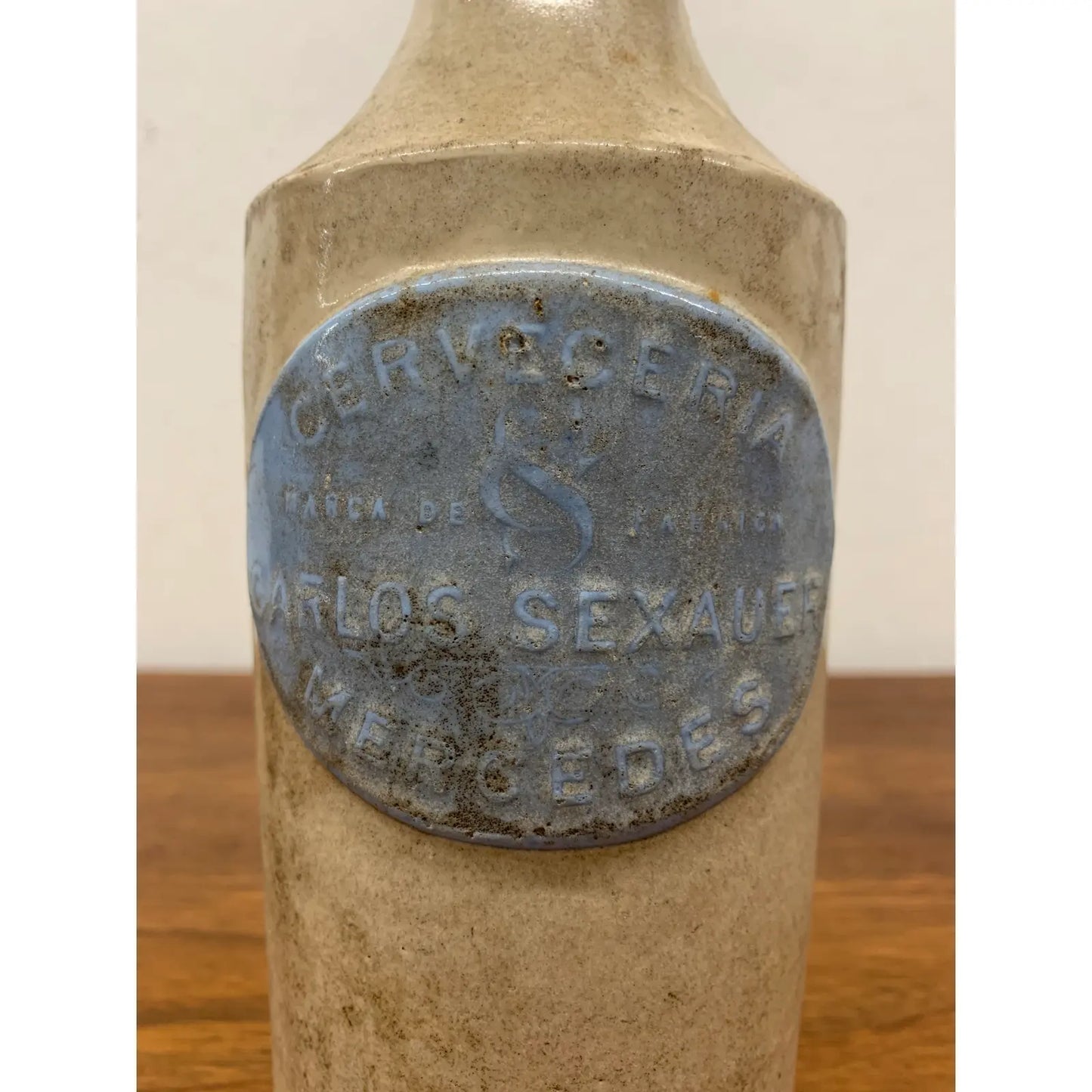 Antique Ceramic Beer Bottle From Argentina