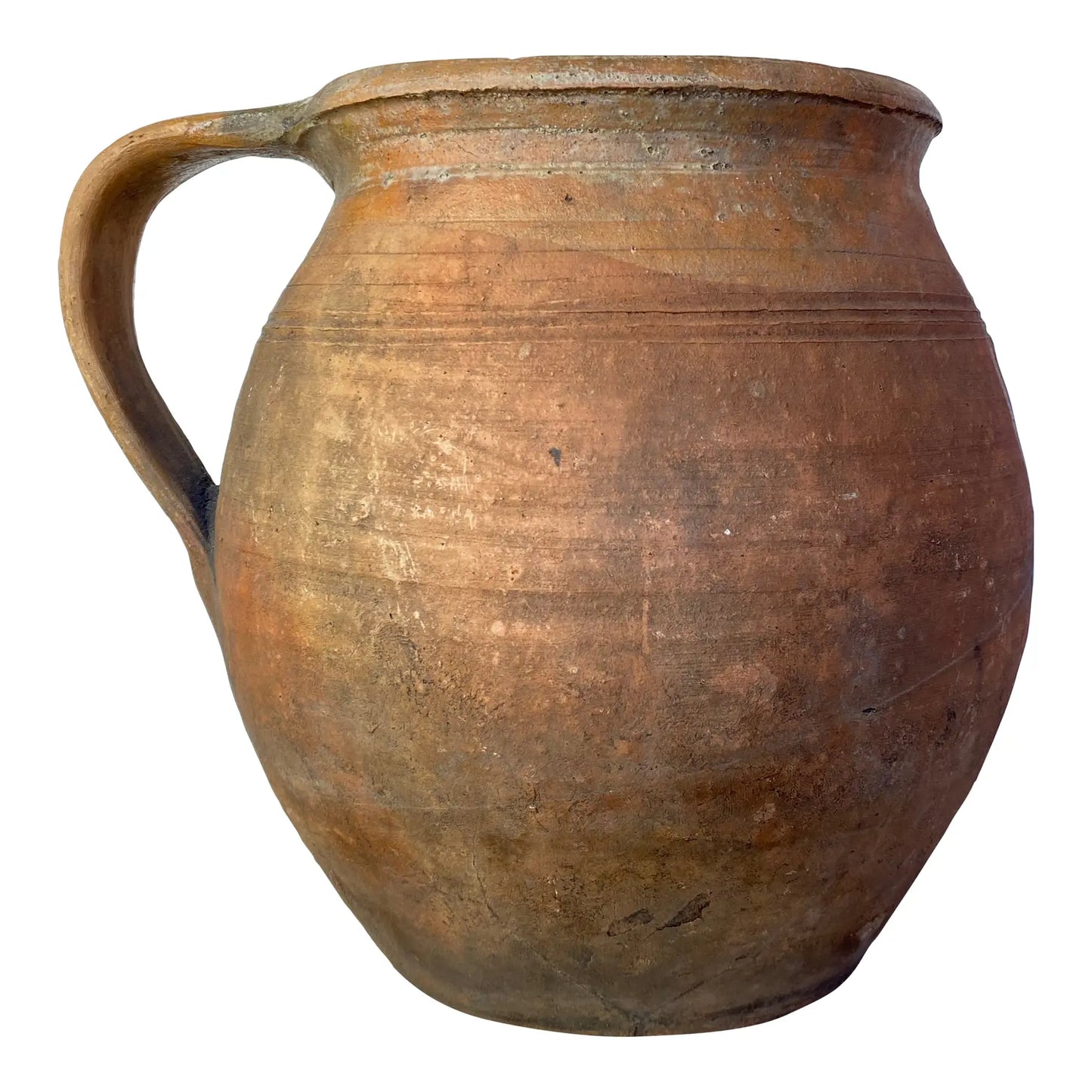 Antique Rustic Terracotta Water Jug, Mediterranean Style