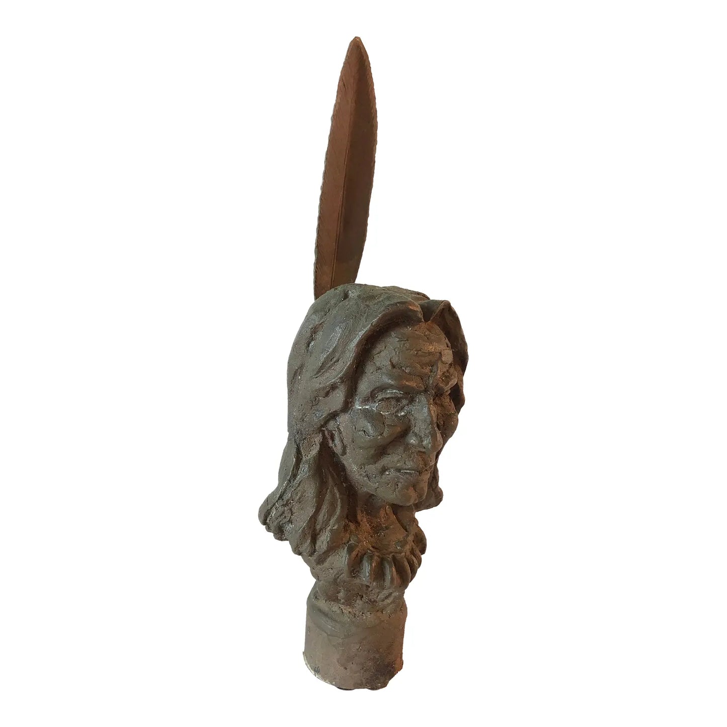 Bronze Native American Bust Sculpture