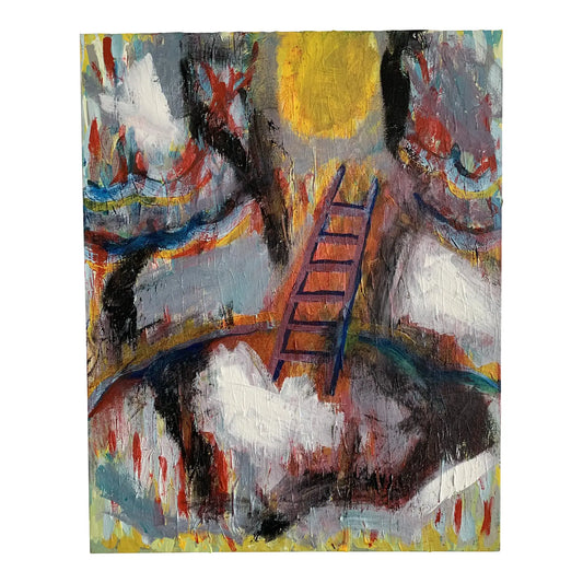 Contemporary Modern Abstract Mixed-Media Painting on Canvas