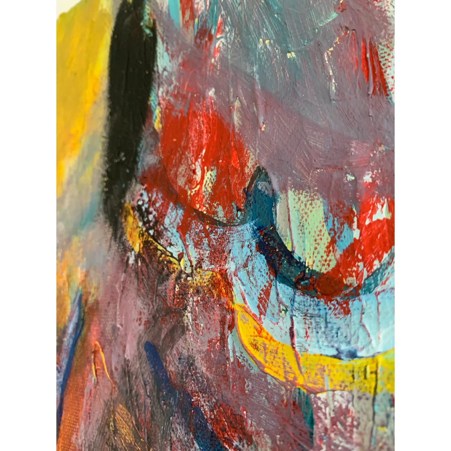 Contemporary Modern Abstract Mixed-Media Painting on Canvas