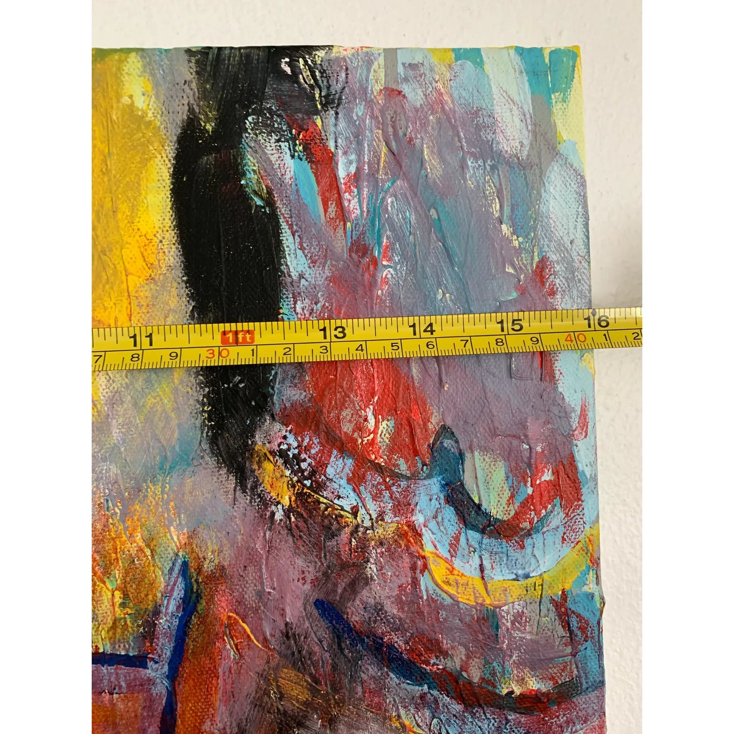 Contemporary Modern Abstract Mixed-Media Painting on Canvas