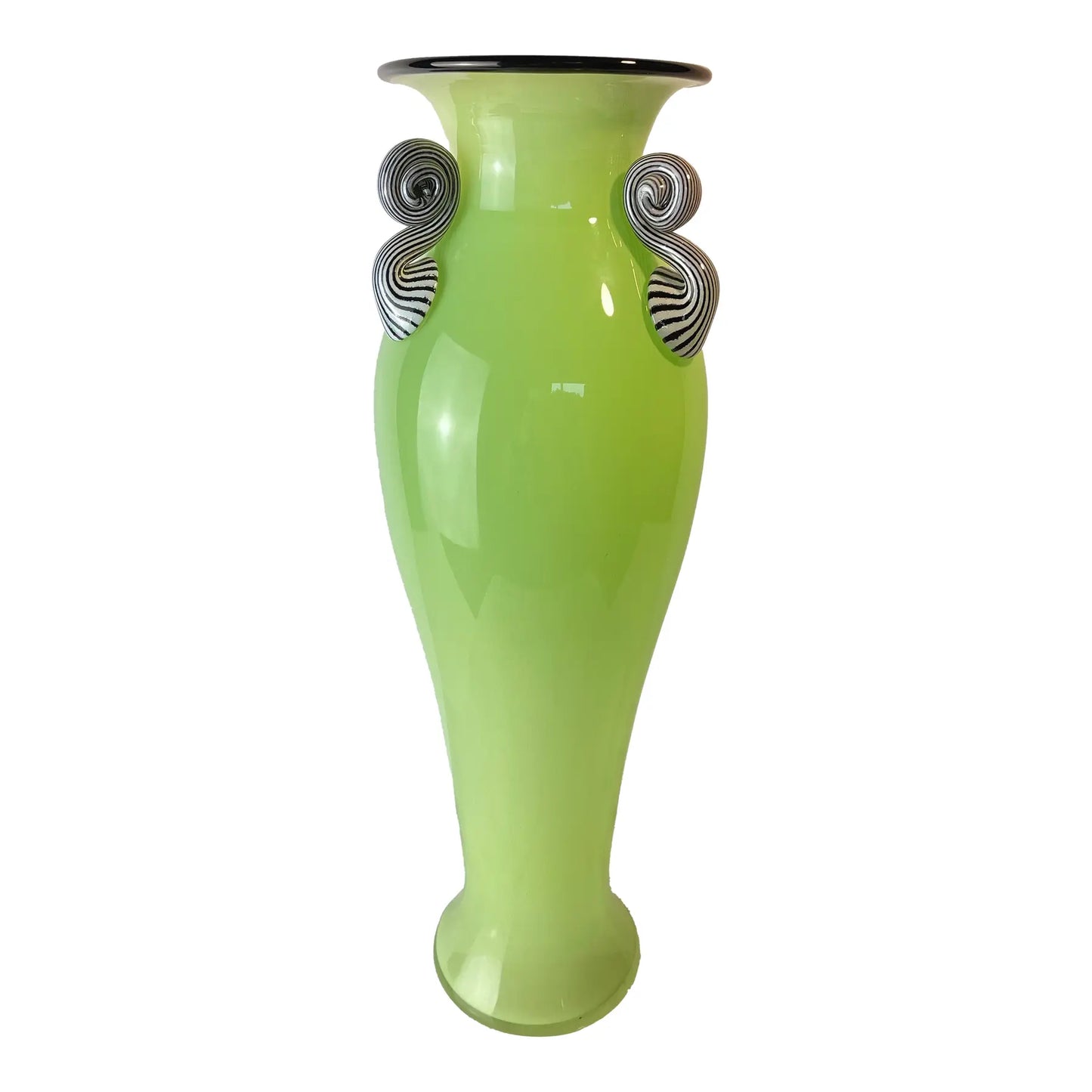 Dehanna Jones Contemporary Art Glass Vase — Signed Pale Lime Green Studio Glass