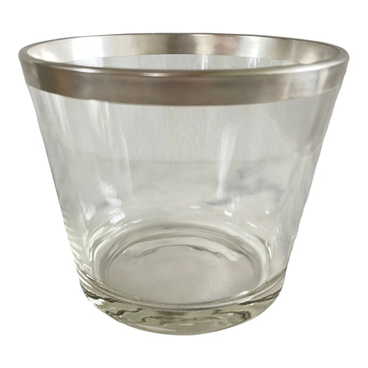 Dorothy Thorpe Mid-Century 1960s Silver-Rimmed Barware Ice Bucket