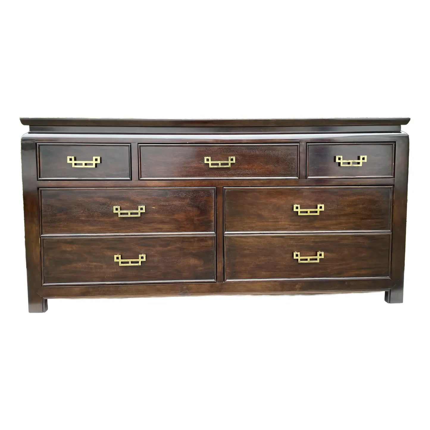 Hollywood Regency Dresser Ebony Finish W/ Brass Handles