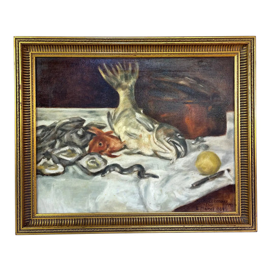 Karen Chase Frazee After Édouard Manet's Painting Titled Fish Still Life or Still Life With Carp