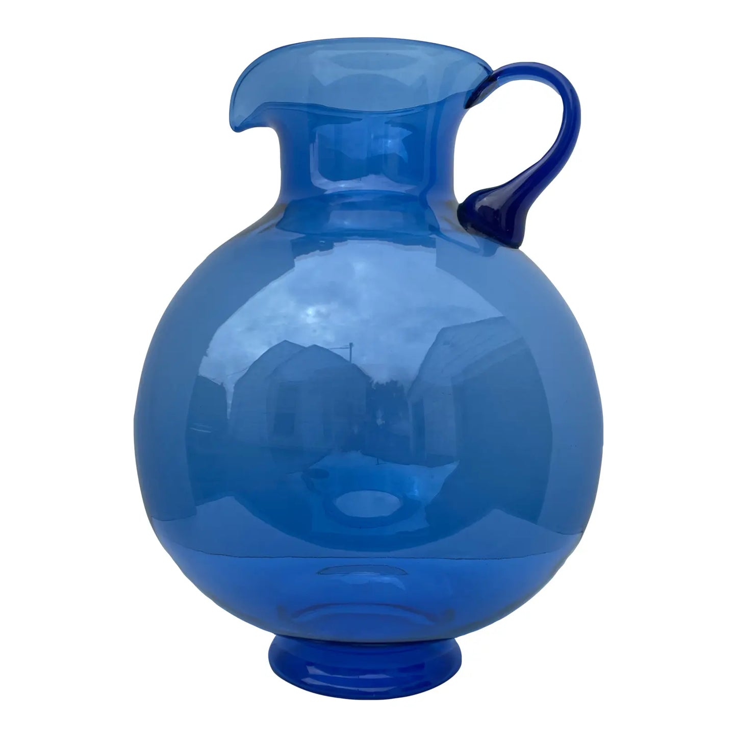 Large Hand Blown Blue Glassware for Tiara Exclusives Circa 1970s