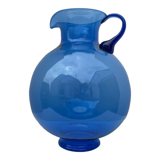 Large Hand Blown Blue Glassware for Tiara Exclusives Circa 1970s