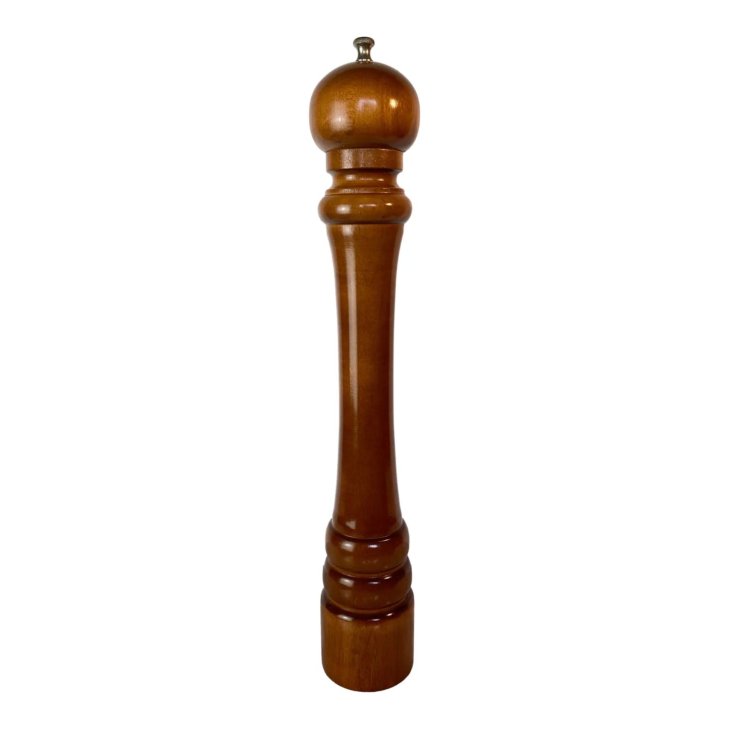 Large Vintage Walnut-Stained Hardwood Pepper Mill, 18” — Professional Series Made in Usa