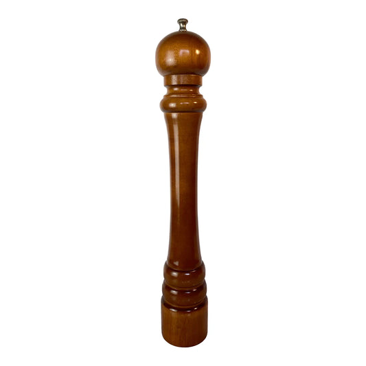 Large Vintage Walnut-Stained Hardwood Pepper Mill, 18” — Professional Series Made in Usa