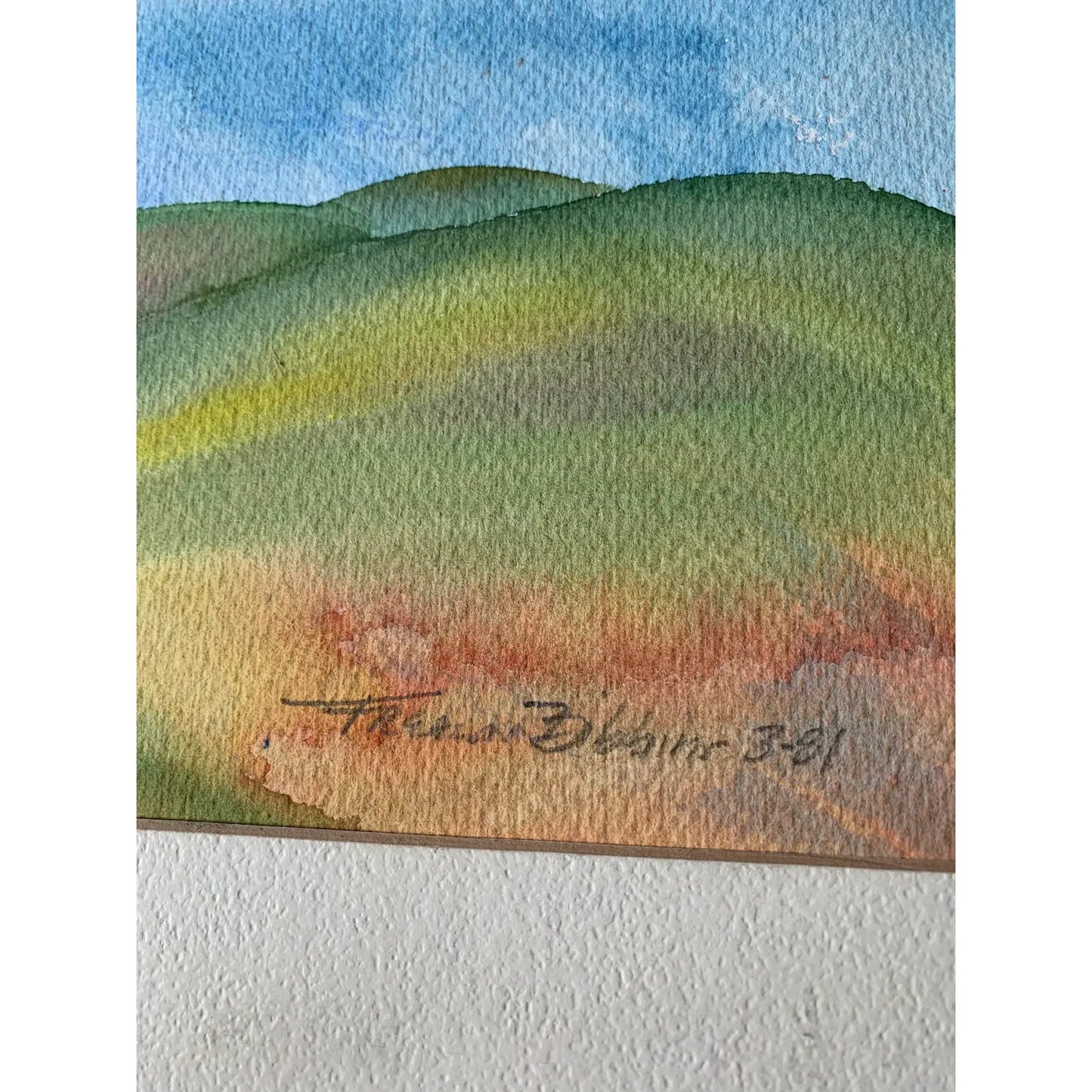 Late 20th Century Abstract Landscape Watercolor Painting by Frealon Norden Bibbins