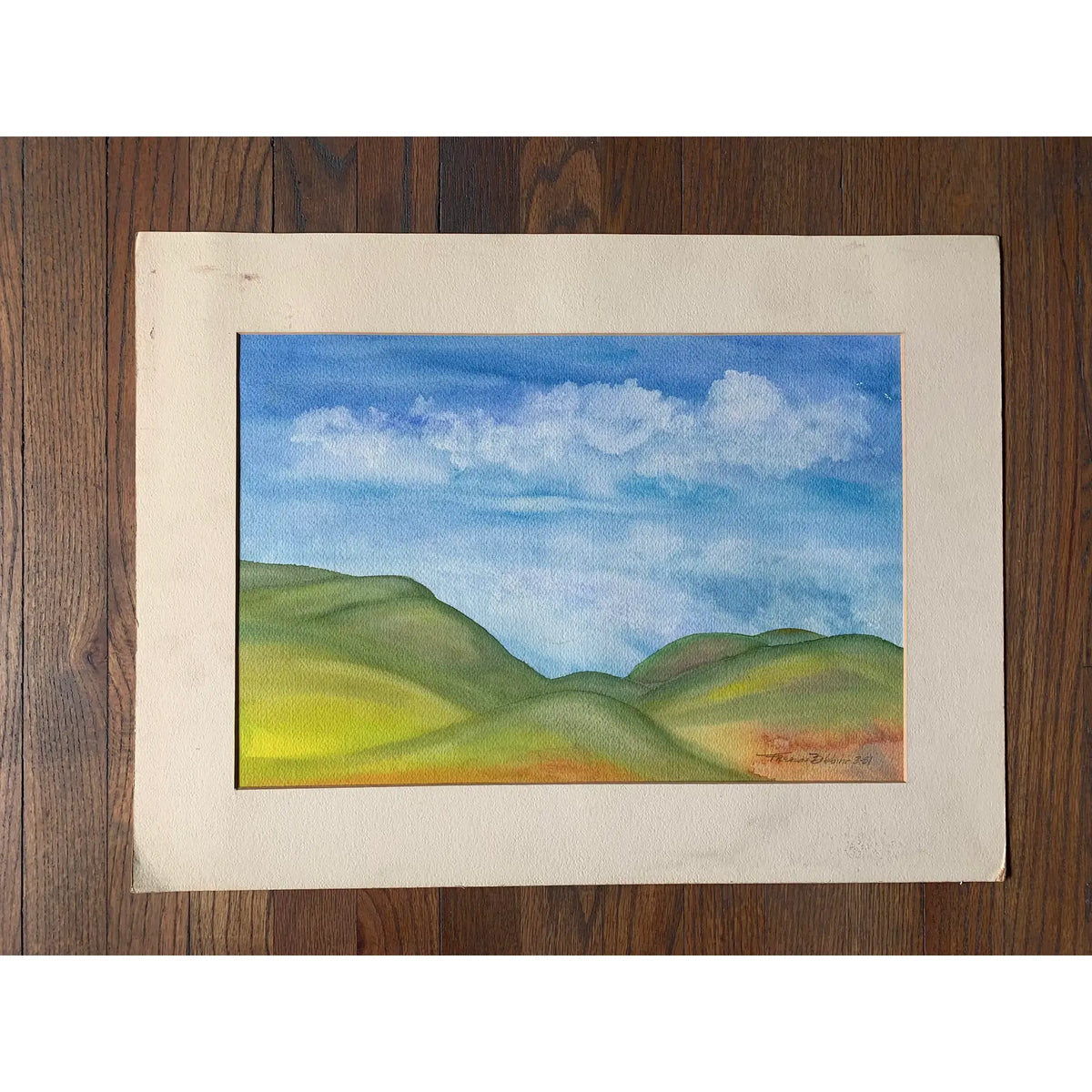 Late 20th Century Abstract Landscape Watercolor Painting by Frealon Norden Bibbins