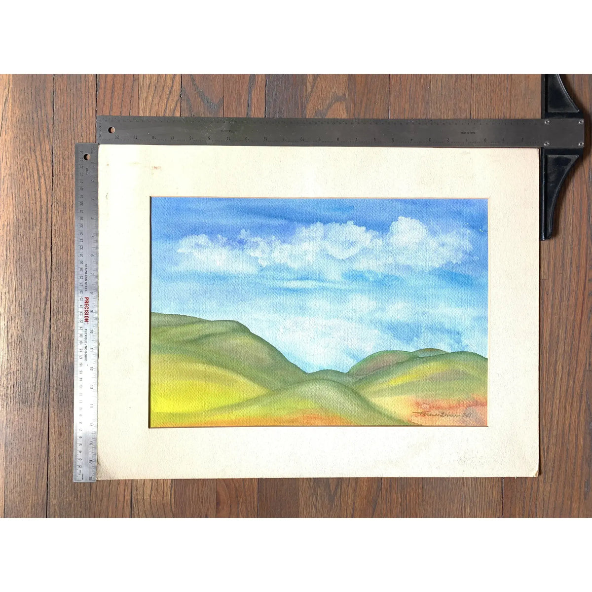 Late 20th Century Abstract Landscape Watercolor Painting by Frealon Norden Bibbins