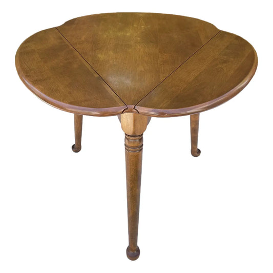 Ethan Allen Heirloom Nutmeg Maple Trefoil Drop Leaf Table, Model #0871