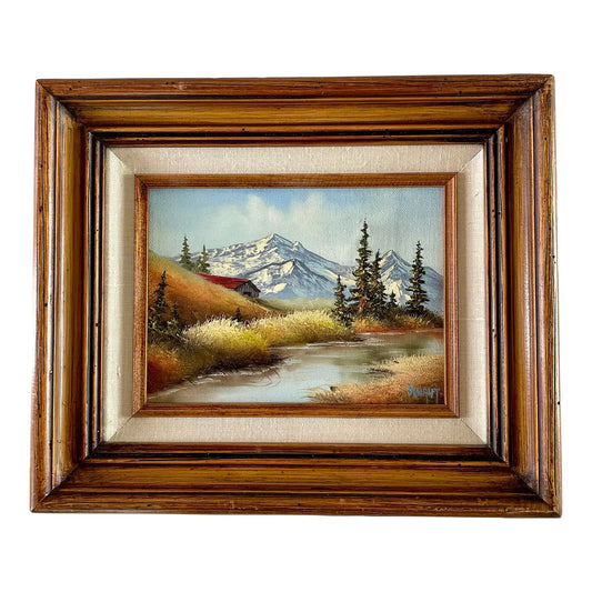 Late 20th Century Judy Sleight Signed Framed Oil on Canvas PNW Landscape